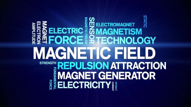 Magnetic Field animated word cloud-text design animation tag kinetic typography seamless loop.