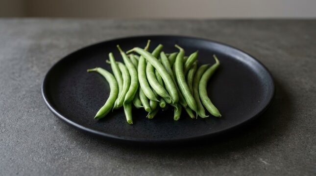 Minimalist product shot of string beans