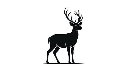 Obraz premium Majestic Stag Silhouette with Antlers