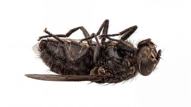 Dead botfly on white background