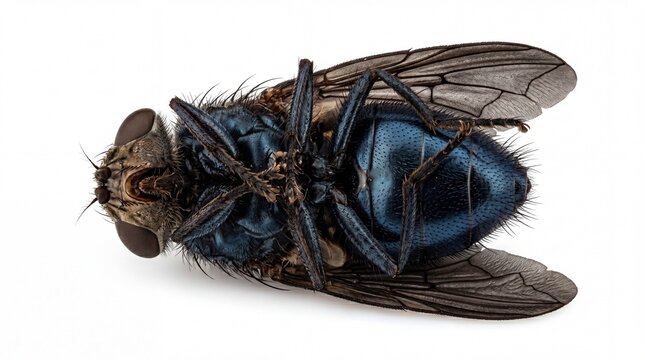 Dead botfly on white background