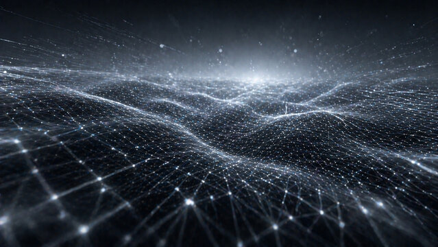 Silver Glowing Grid Technology Background Image