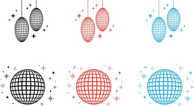 Abstract easter egg designs with sparkling elements and silhouette effects colorful illustration