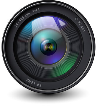 camera photo lens, 3d icon.