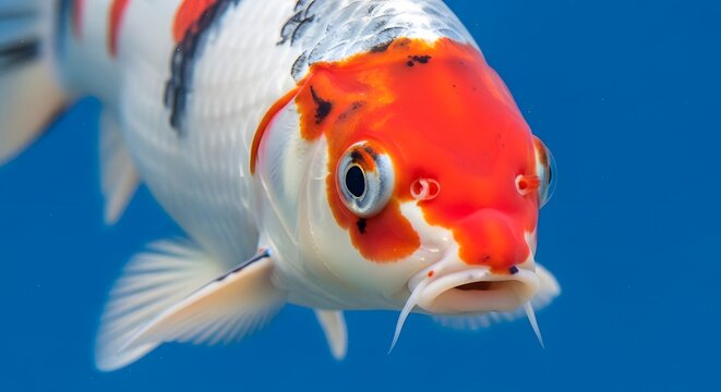 Vibrant koi fish swimming gracefully in clear water