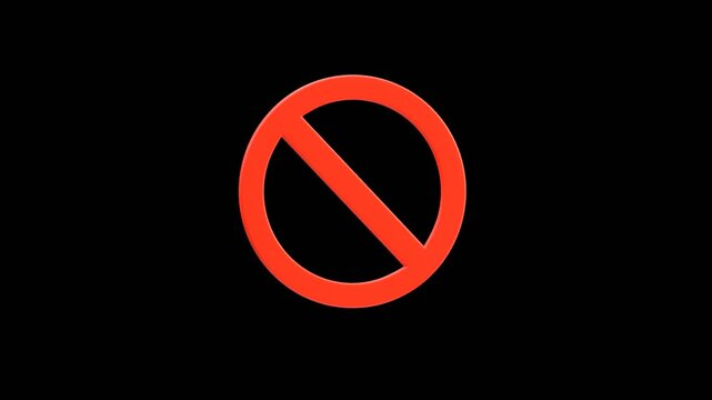 3D No Entry Sign | Alpha Channel