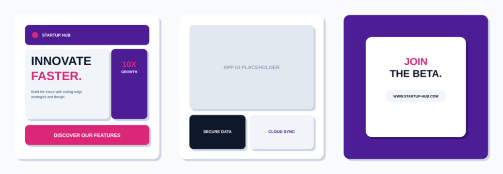 Tech Startup Design Template with Neo Bento Grid Layout