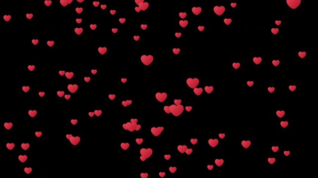 Romantic Heart Particles Falling Transparent Background Love Overlay.
Valentine Love Hearts Animation Floating Particle Overlay Effect.