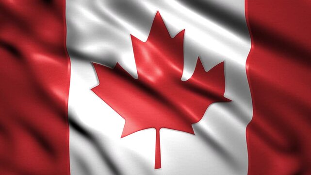 canadian flag waving in wind
