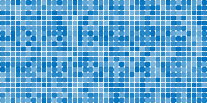 Blue bottom pool tile, mosaic square background. Ceramic tile. Wall bricks abstract texture. Floor bathroom light blue pastel color. mosaic tile floor of swimming pool.