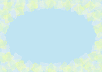 Obraz premium 紫陽花のフレーム 水彩風イラスト