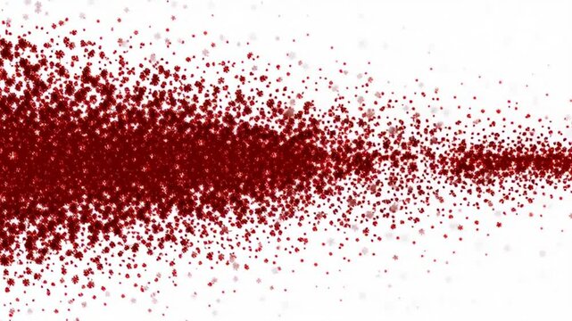 Red particles explode in light.