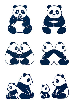 set of panda bears