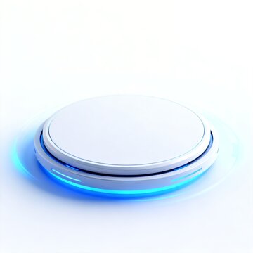 Modern White Wireless Charging Pad on Background