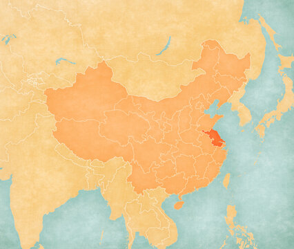 Map of China - Jiangsu