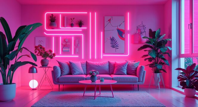 Neon pink vibrant dotted vector design elements poster templates for creative graphic design