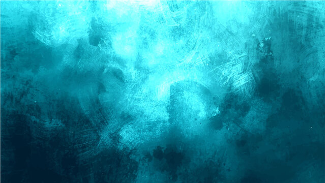 Abstract Vector blue watercolor background with elegant paint splashes and artistic smoky texture representing movement and deep ocean, inviting imaginative interpretation.