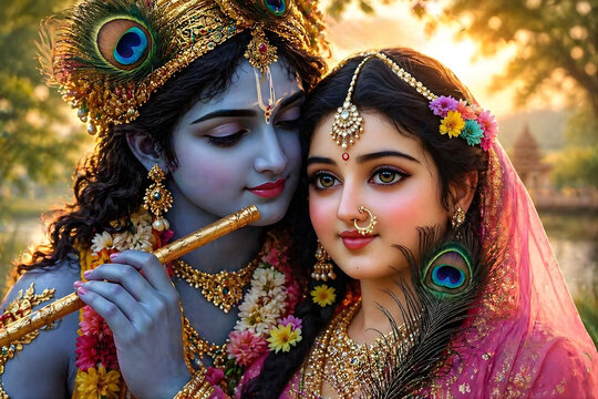 Radha Krishna ai genrated photo 