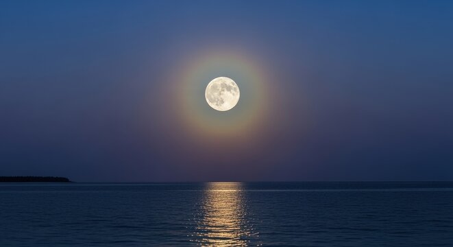 Radiant Moonlight Over Tranquil Waters