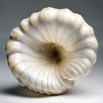 Geoduck Giant Clam Shell Exterior Isolated on White Background