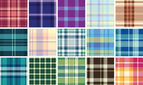 Classic vintage style plaid background. Seamless vector tartan pattern for textile design, retro fashion, packaging, and stationery projects.