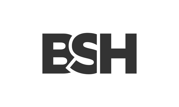 BSH logo design template with strong and modern bold text. Initial based vector logotype featuring simple and minimal typography. Trendy company identity.