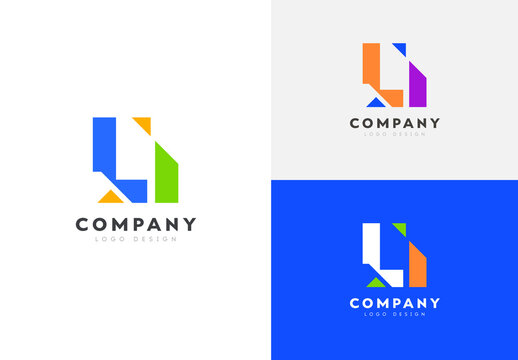 Abstract Geometric Company Logo Template Modern Corporate Brand Identity Design