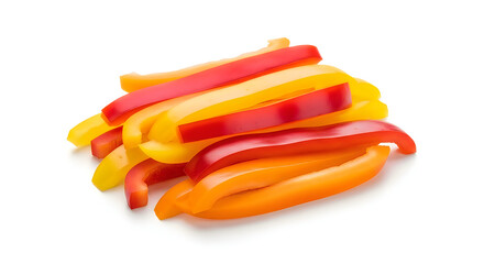 Naklejka premium Fresh sliced red yellow and orange bell peppers