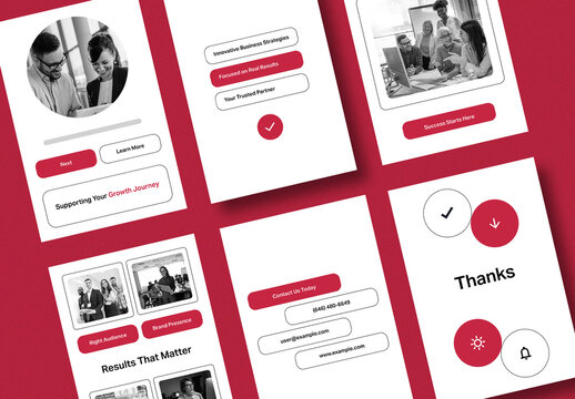 Corporate Business Social Media Banner Template Consulting Agency Promotion Post Set