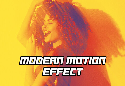 Modern Motion Gradient Effect Portrait with Vibrant Duotone Color Overlay