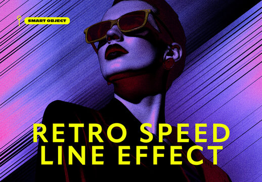 Retro Speed Line Motion Photo Effect Template