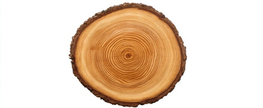 Birch log cross section showcasing natural wood grain and growth rings for botanical themes.