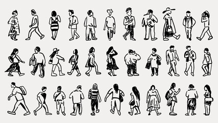 People hand drawn sketches collection. Not AI. © missbobbit