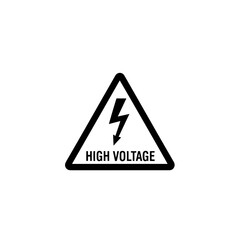 Obraz premium Danger High Voltage Sign Minimal Safety Icon Vector