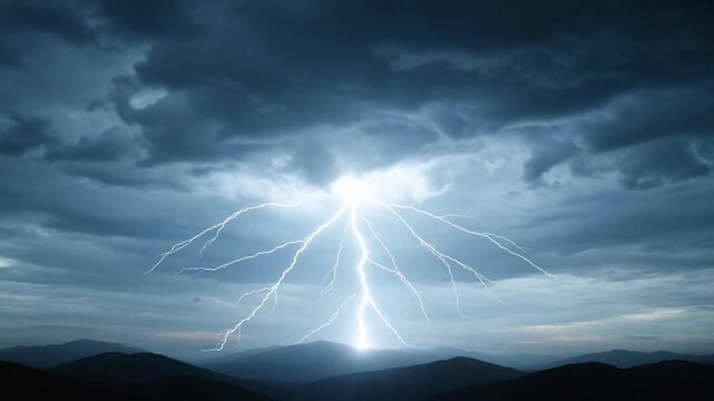 Dramatic video of light descending through stormy clouds video