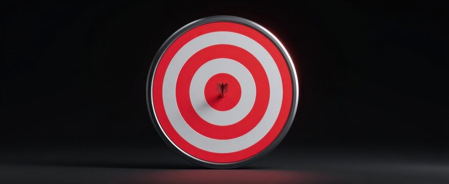 3D metal square target board set with an arrow&mdash;your roadmap to success strategy.