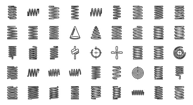 collection of various spring types coils and related mechanical elements