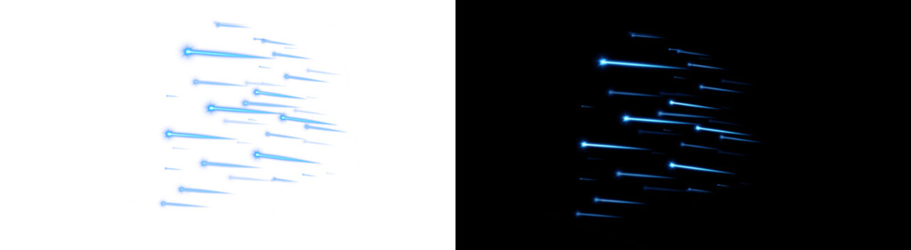 PNG image of&nbsp;Abstract blue glowing light beams resembling futuristic laser streaks creating a dynamic speed effect on transparent background
