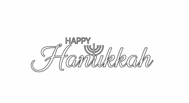Festive Hanukkah greeting with a menorah emblem
