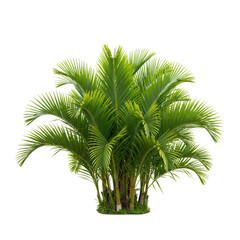 Obraz premium Lush green palm tree cluster isolated on transparent background