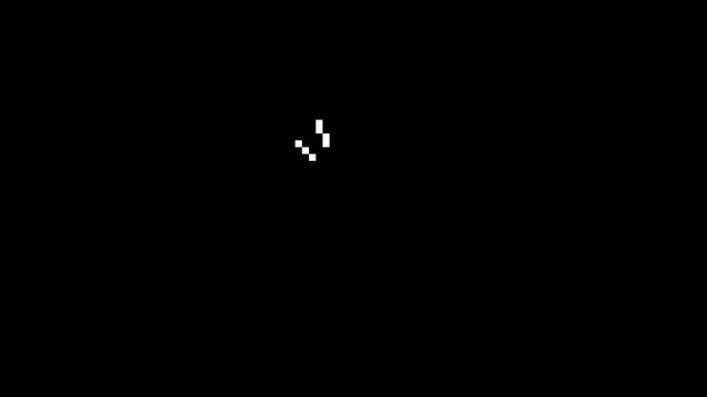 Pixel load circle animation on transparent background. Circular progress indicator icon in retro style. Digital buffering element for interface design concept.	