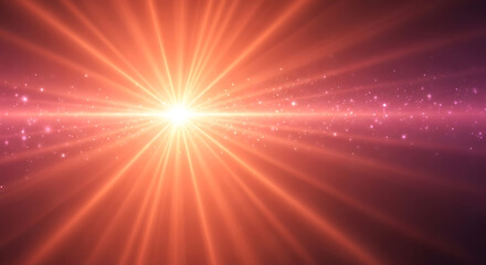 Obraz premium Bright orange and yellow starburst light effect with glowing particles and lens flare