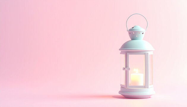Lantern on pink background