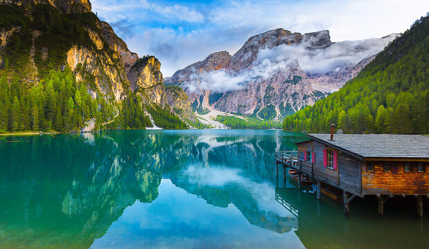 Pragser Wildsee, or Lake Prags, is a natural lake in the Prags Dolomites in Braies, South Tyrol, Italy.