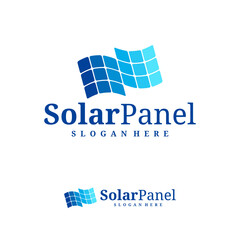 Obraz premium Solar panel logo vector template, Creative solar panel icon of natural energy design logo concepts