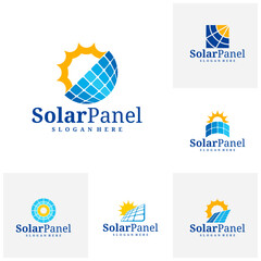 Set of Solar panel logo vector template, Creative solar panel icon of natural energy design logo concepts © Top Studio