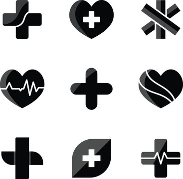 love and pius icon set of  a vector or illustrator design