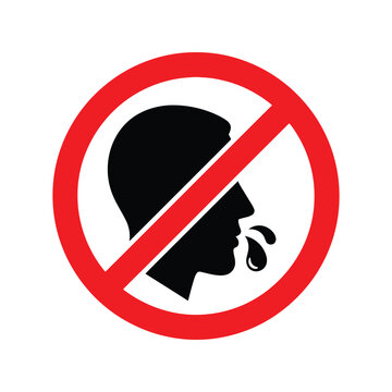 No spitting prohibited sign with silhouette of a person spitting Vector