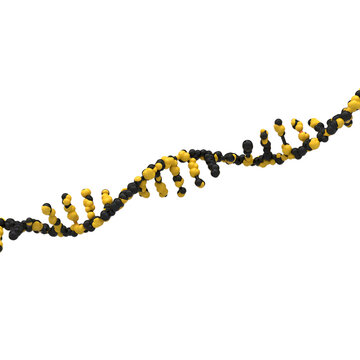 Abstract RNA single helix structure on transparent background