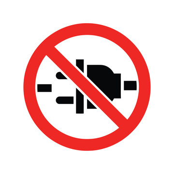 No plug icon symbol representing do not connect or power off Vector